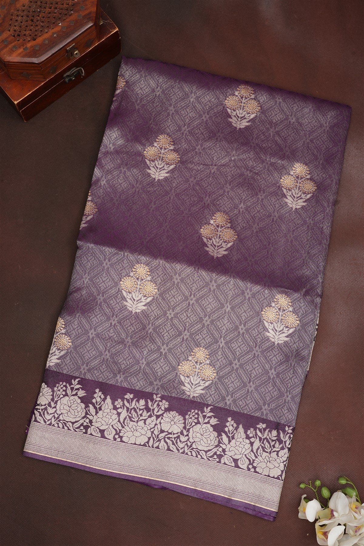 Banarasi Silk Violet Saree