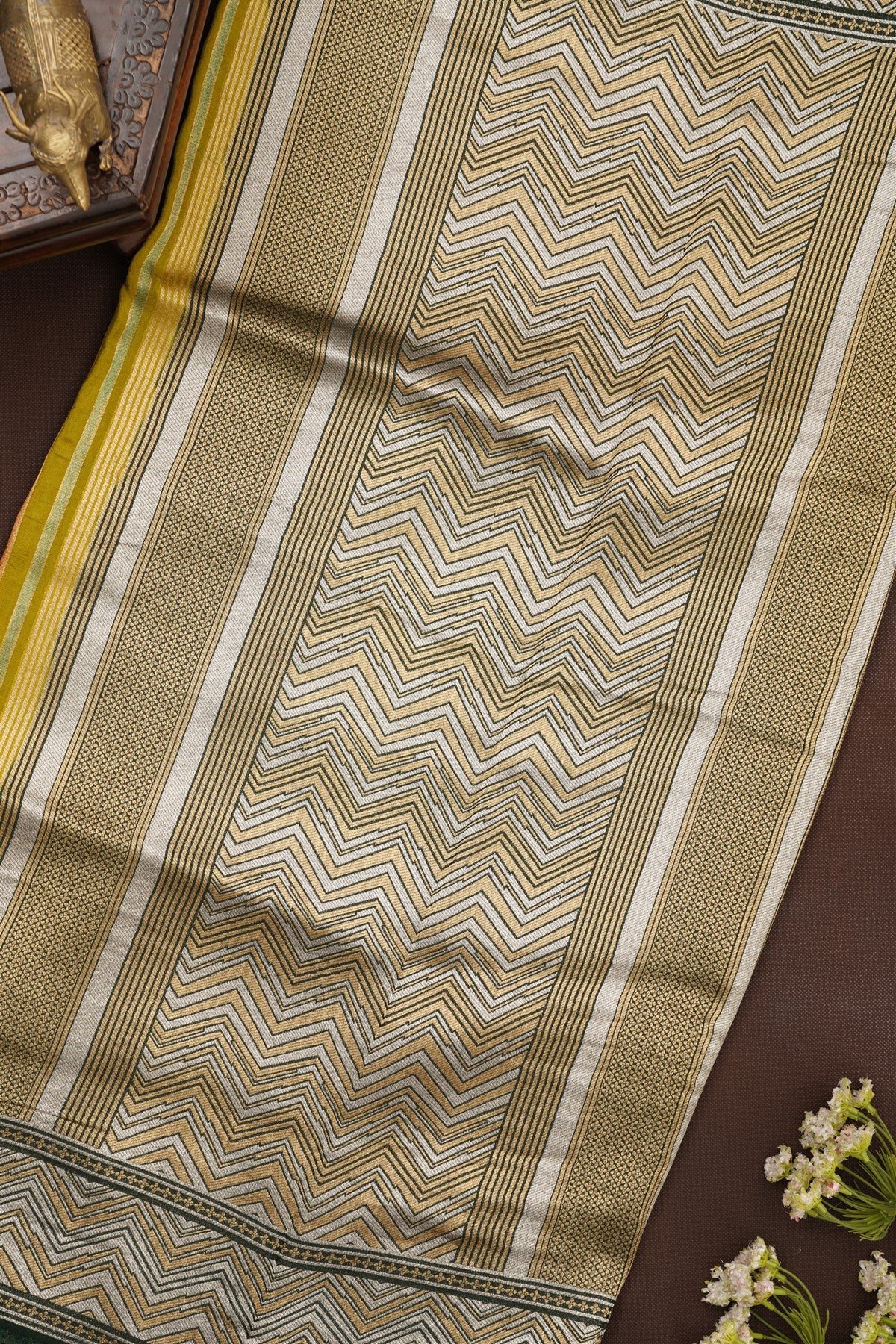 Banarasi Silk Olive Green Saree