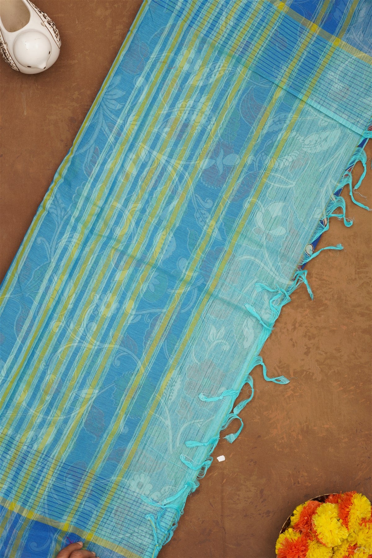 Handloom Cotton Sea Green Saree
