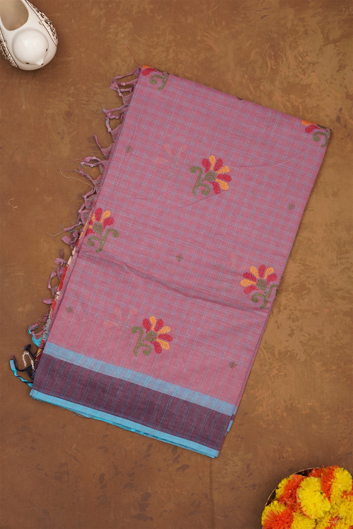 Handloom Cotton Light Purple Saree
