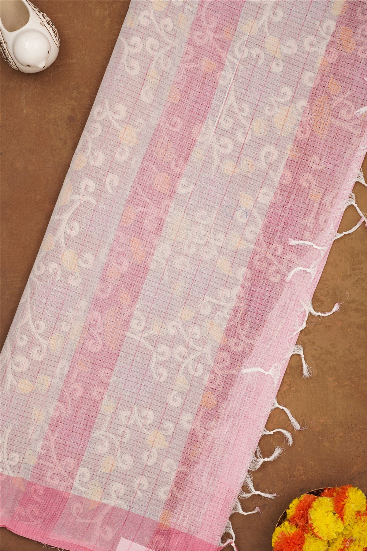 Handloom Cotton Light Pink Saree
