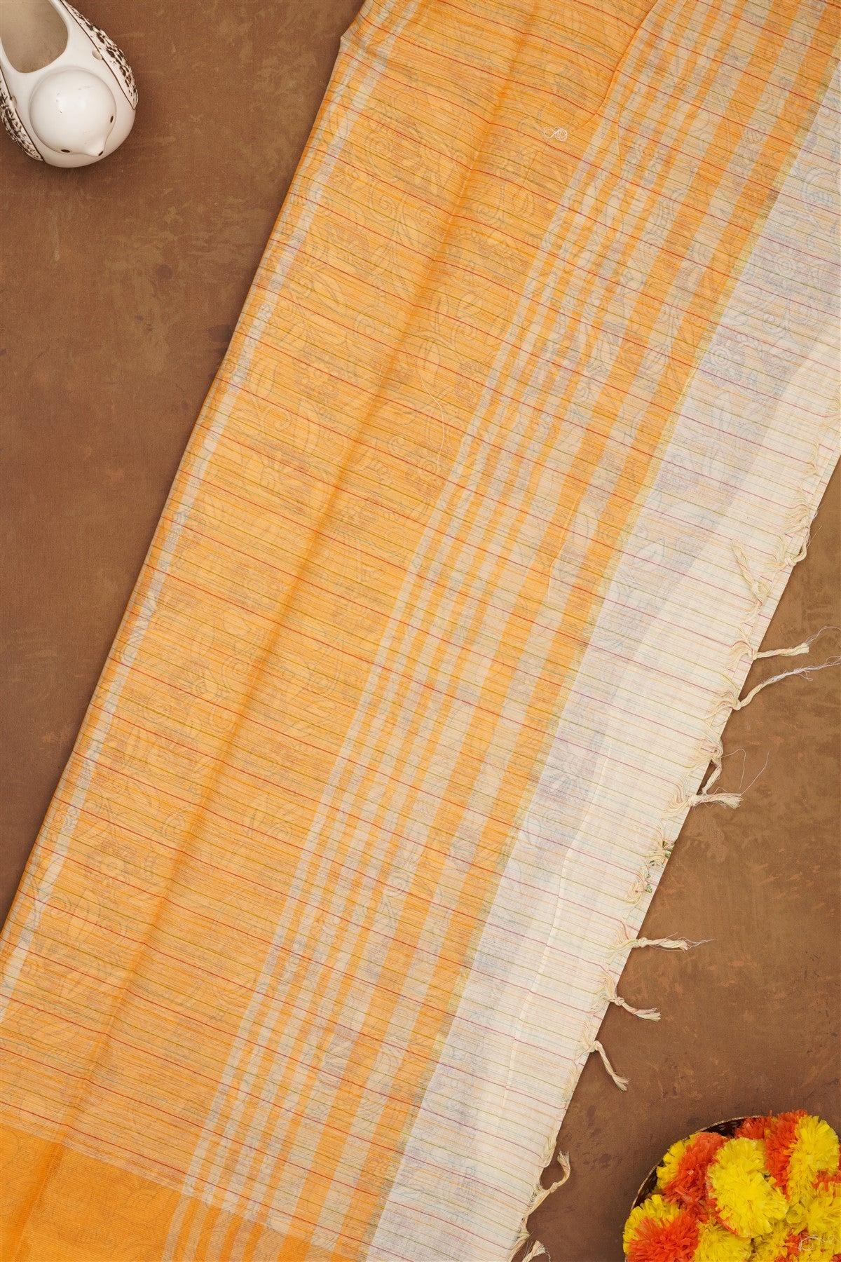 Handloom Cotton Cream Saree