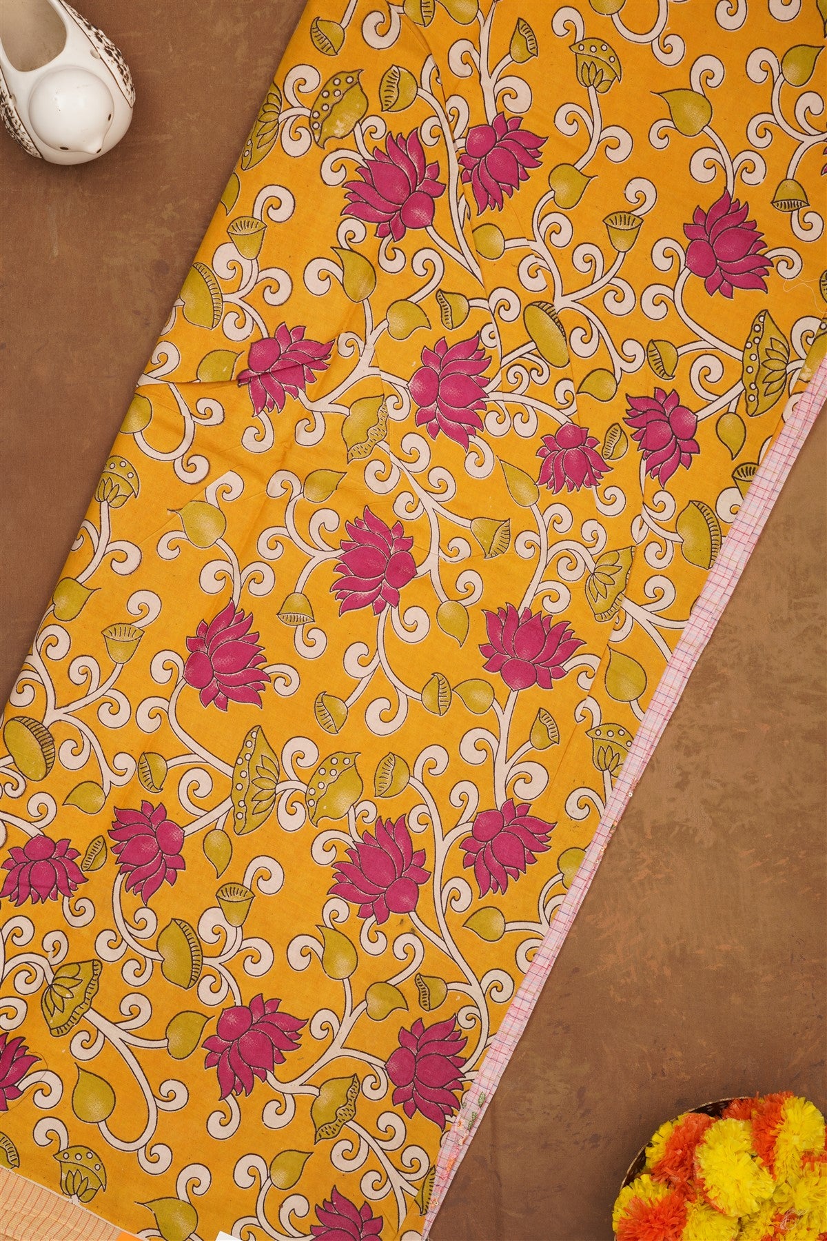 Handloom Cotton Peach Saree