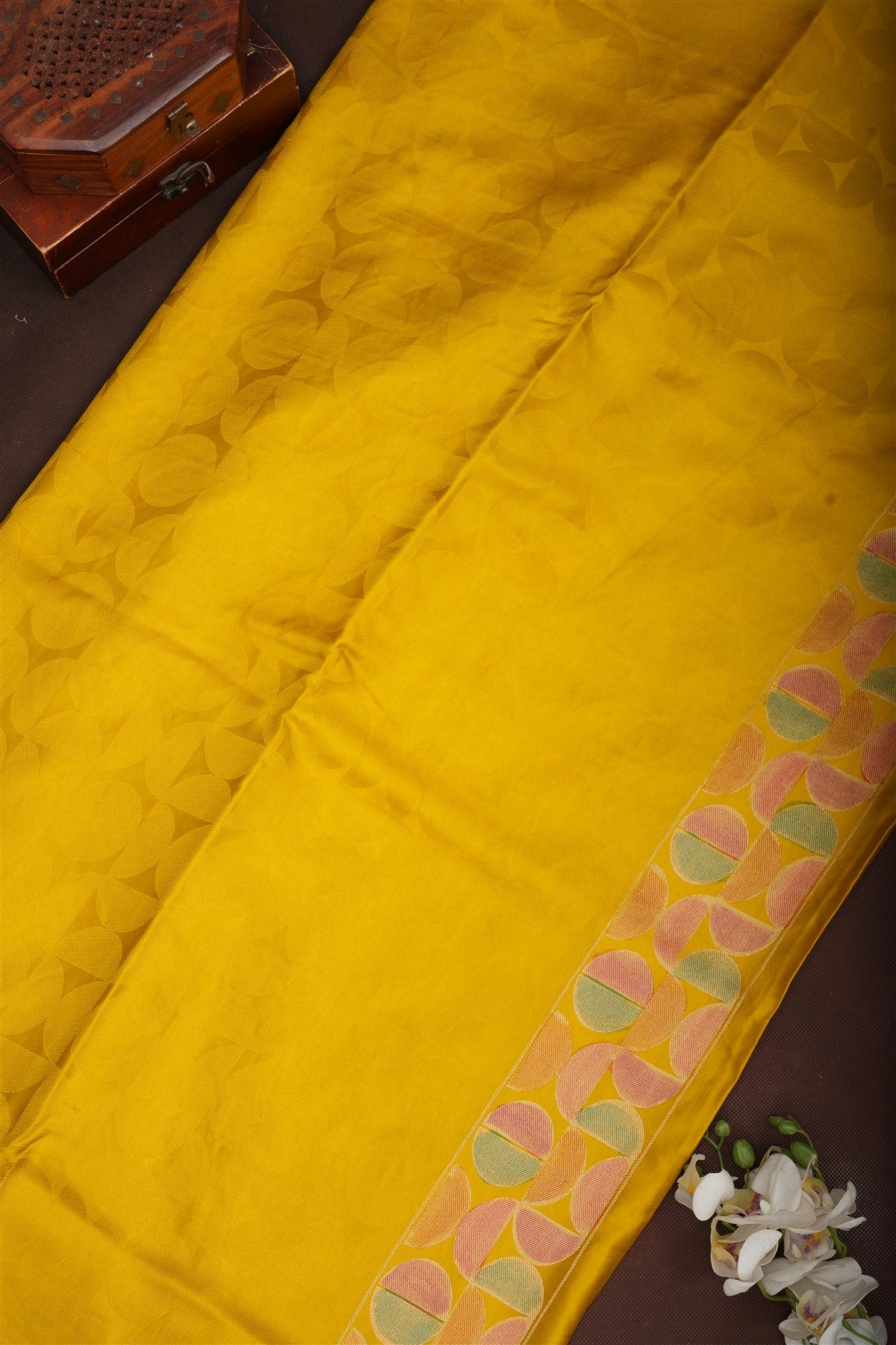 Banarasi Viscose Satin Lime Green Saree