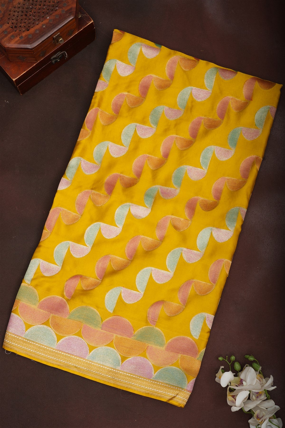 Banarasi Viscose Satin Lime Green Saree