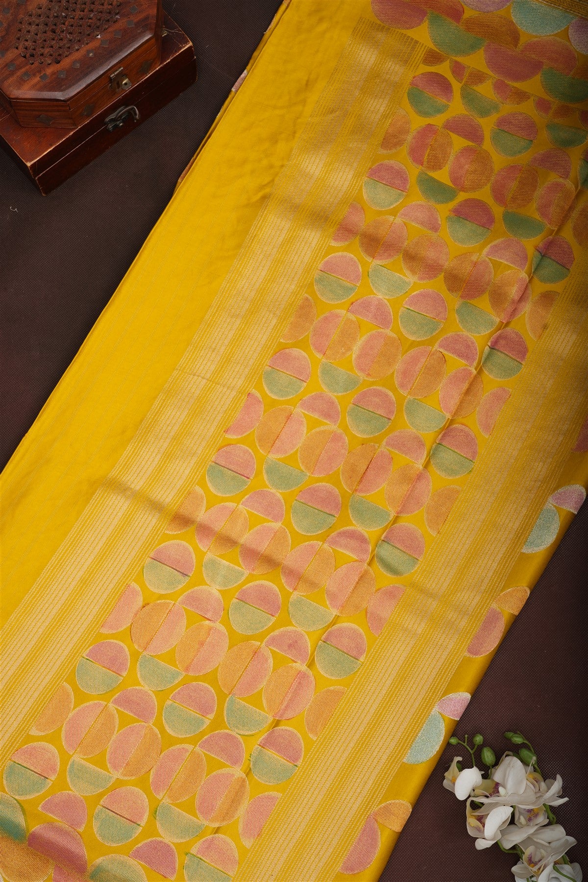 Banarasi Viscose Satin Lime Green Saree