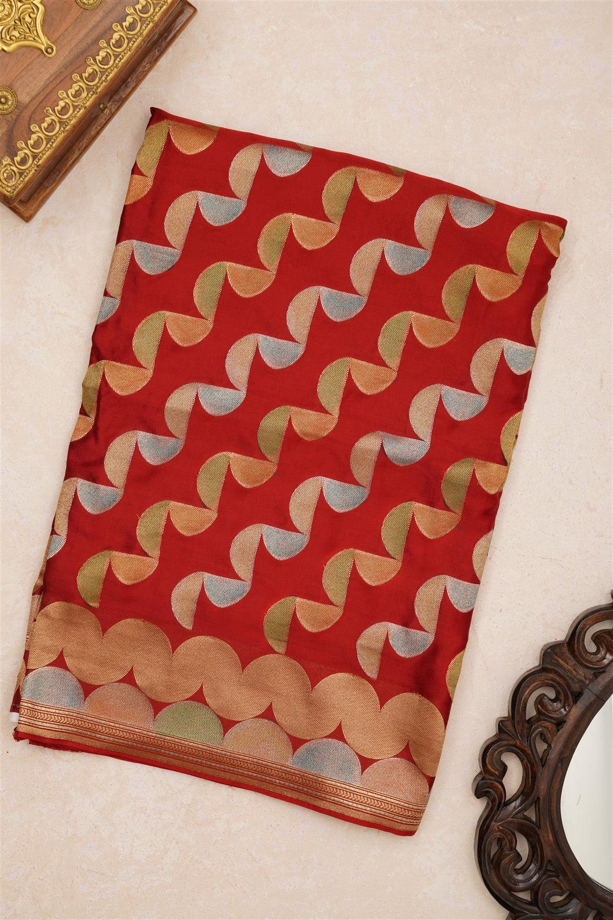 Banarasi Viscose Satin Maroon Saree