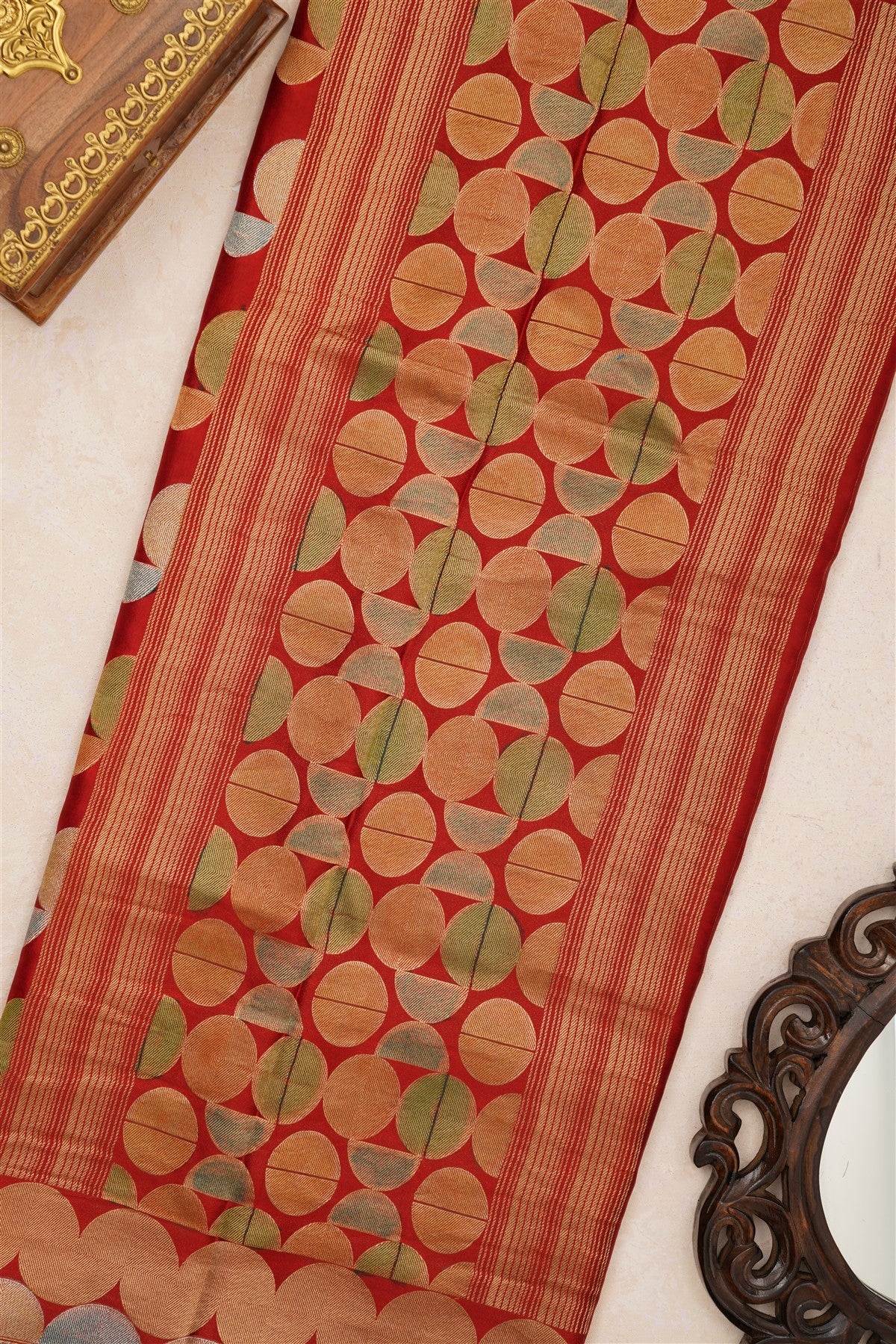 Banarasi Viscose Satin Maroon Saree