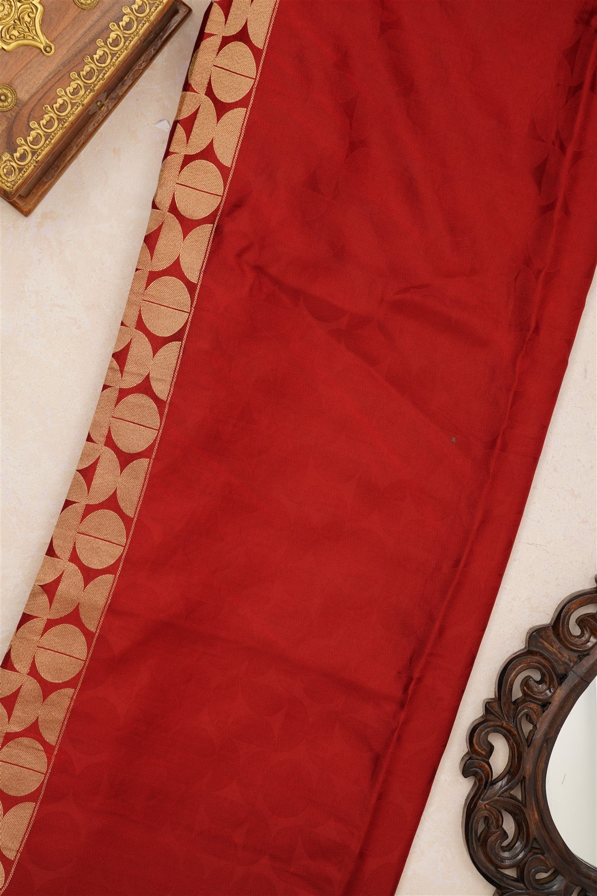 Banarasi Viscose Satin Maroon Saree