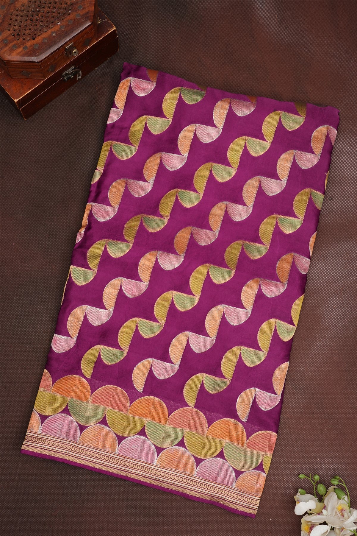 Banarasi Viscose Satin Purple Saree