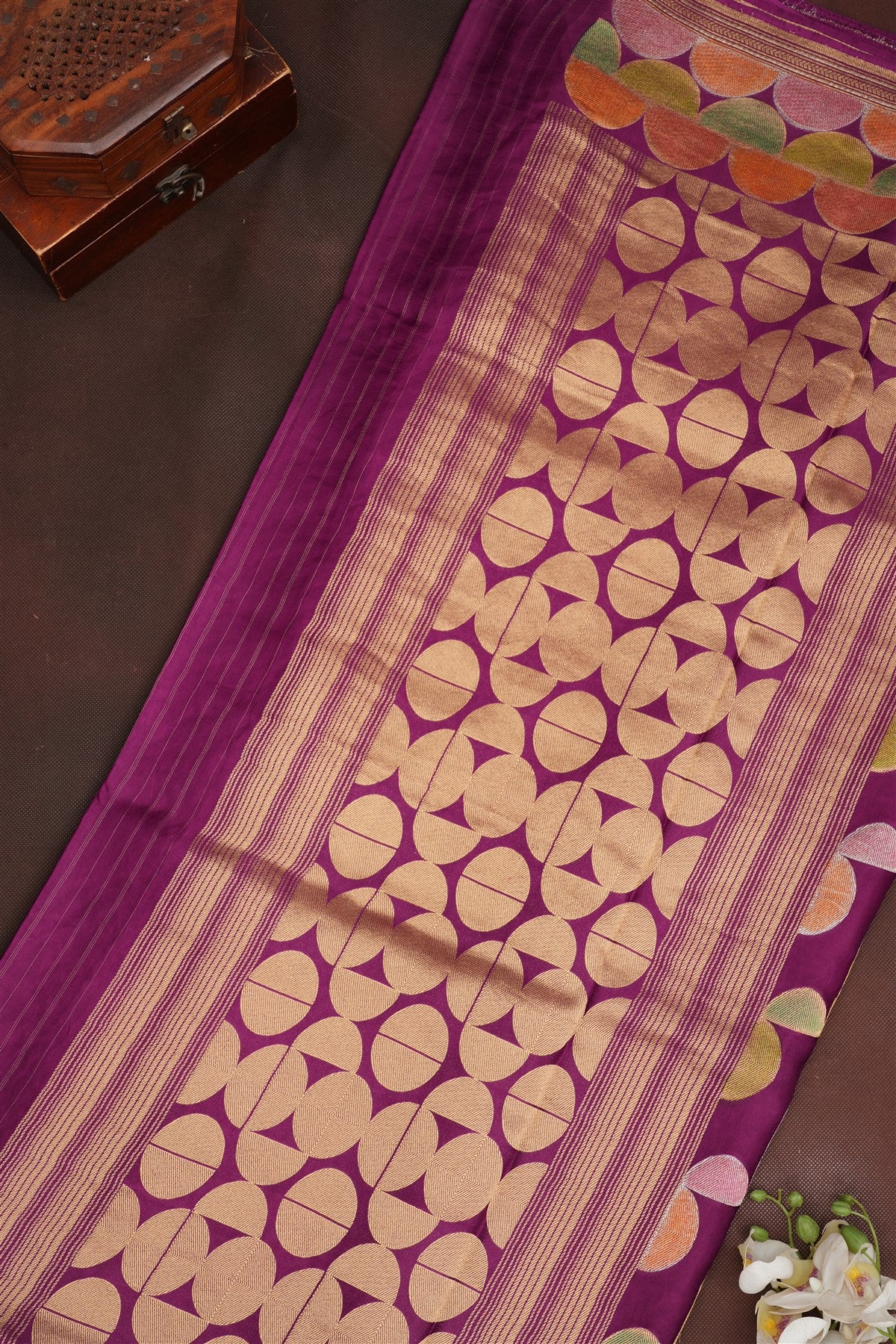 Banarasi Viscose Satin Purple Saree