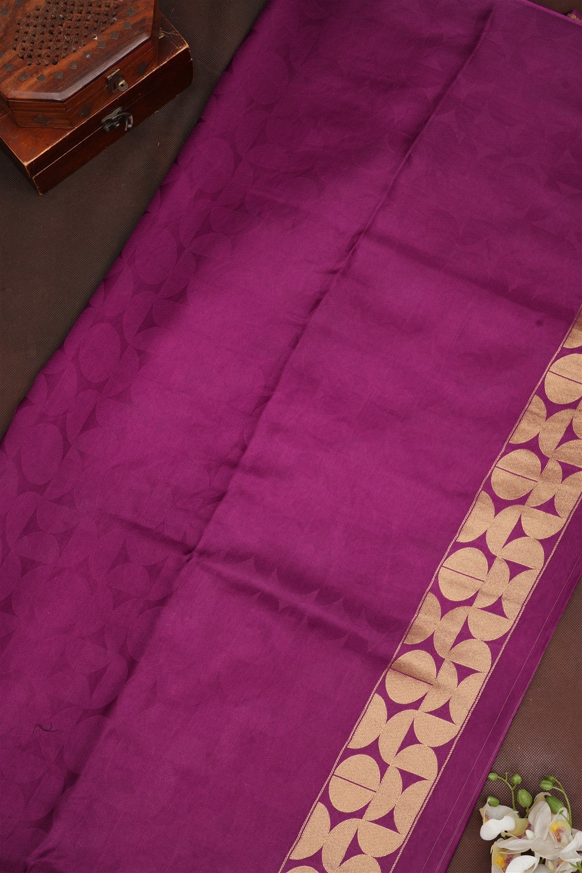 Banarasi Viscose Satin Purple Saree