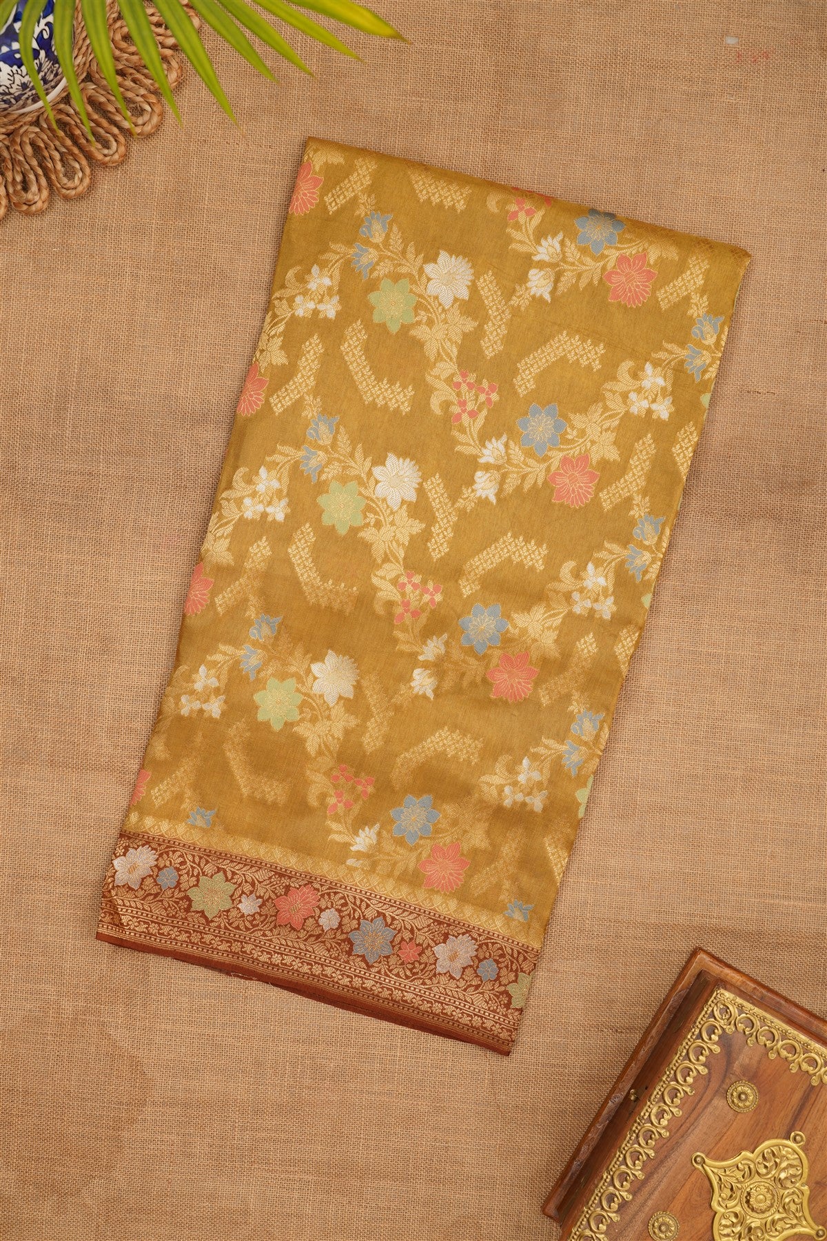 Banarasi Silk Olive Green Saree