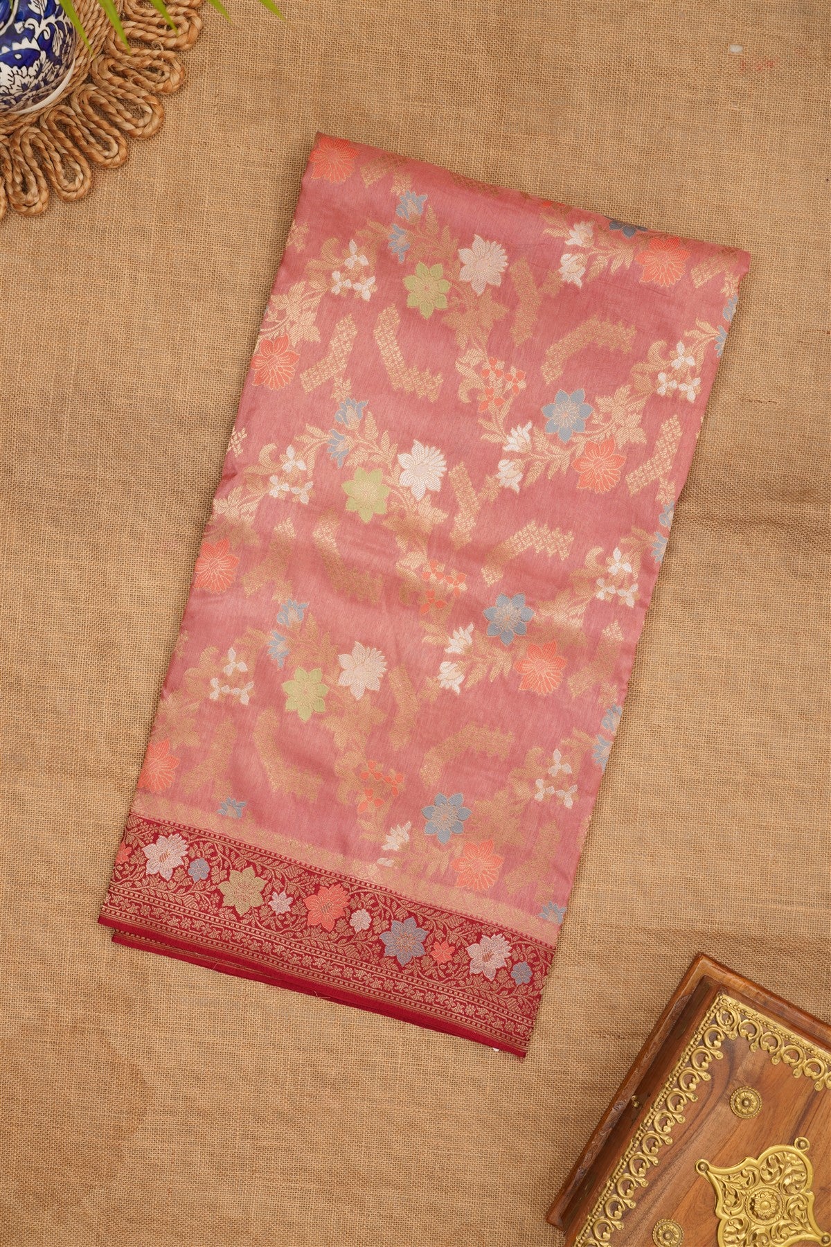 Banarasi Silk Peach Saree