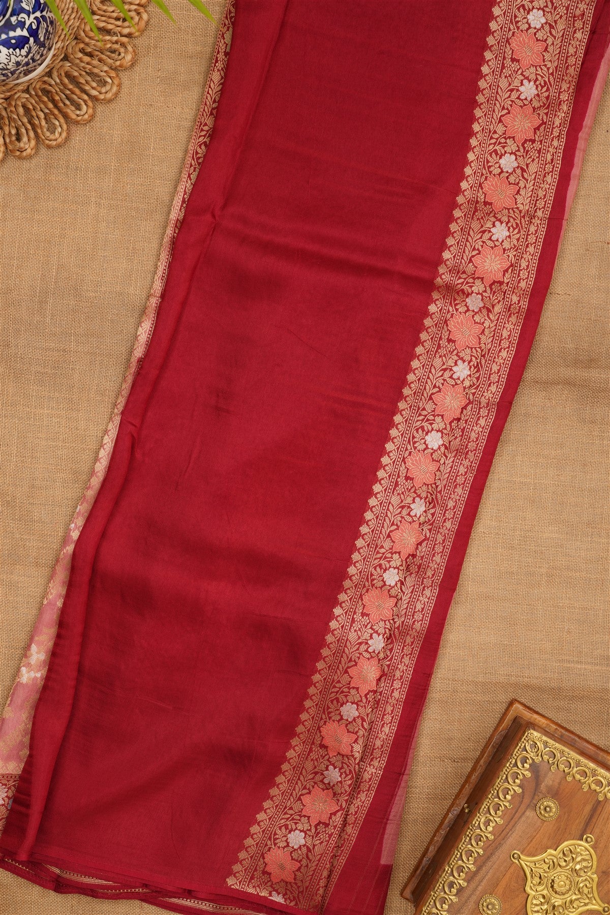 Banarasi Silk Peach Saree