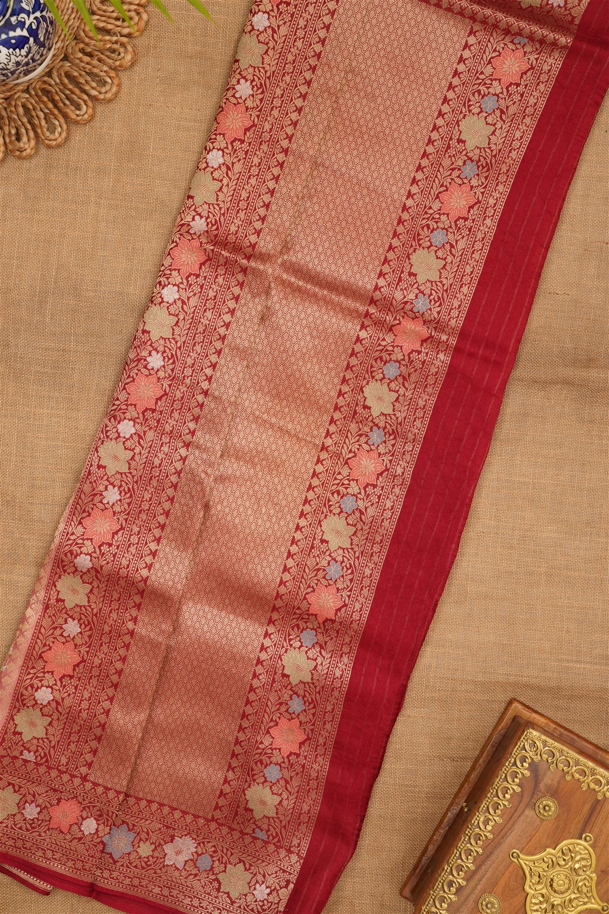 Banarasi Silk Peach Saree