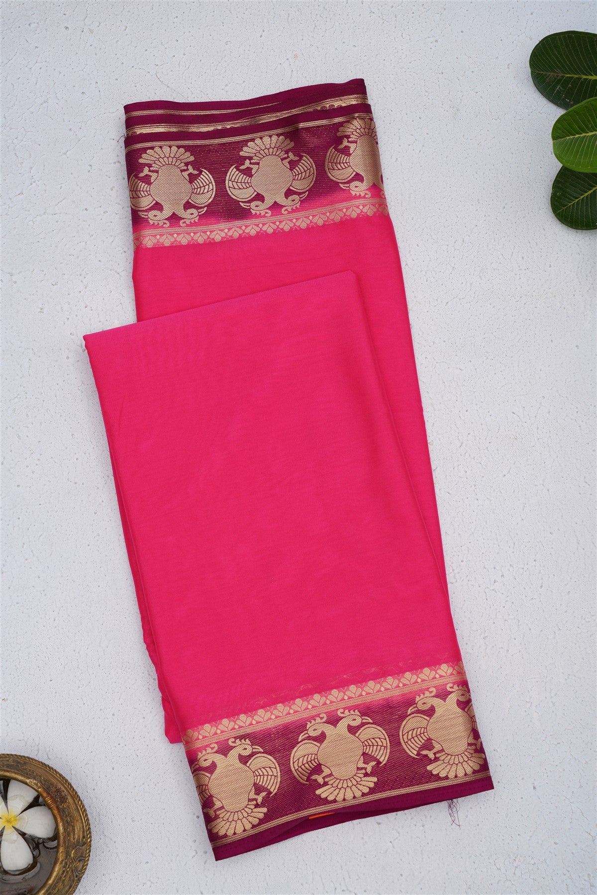 Banarasi Silk Dark Pink Saree
