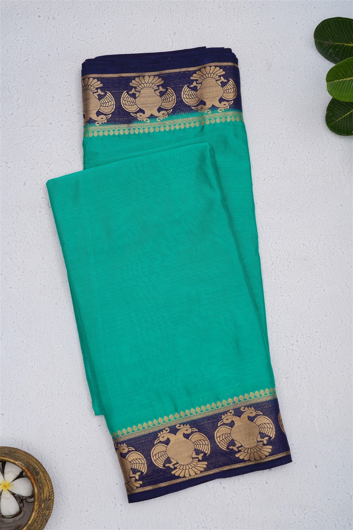 Banarasi Silk Teal Green Saree
