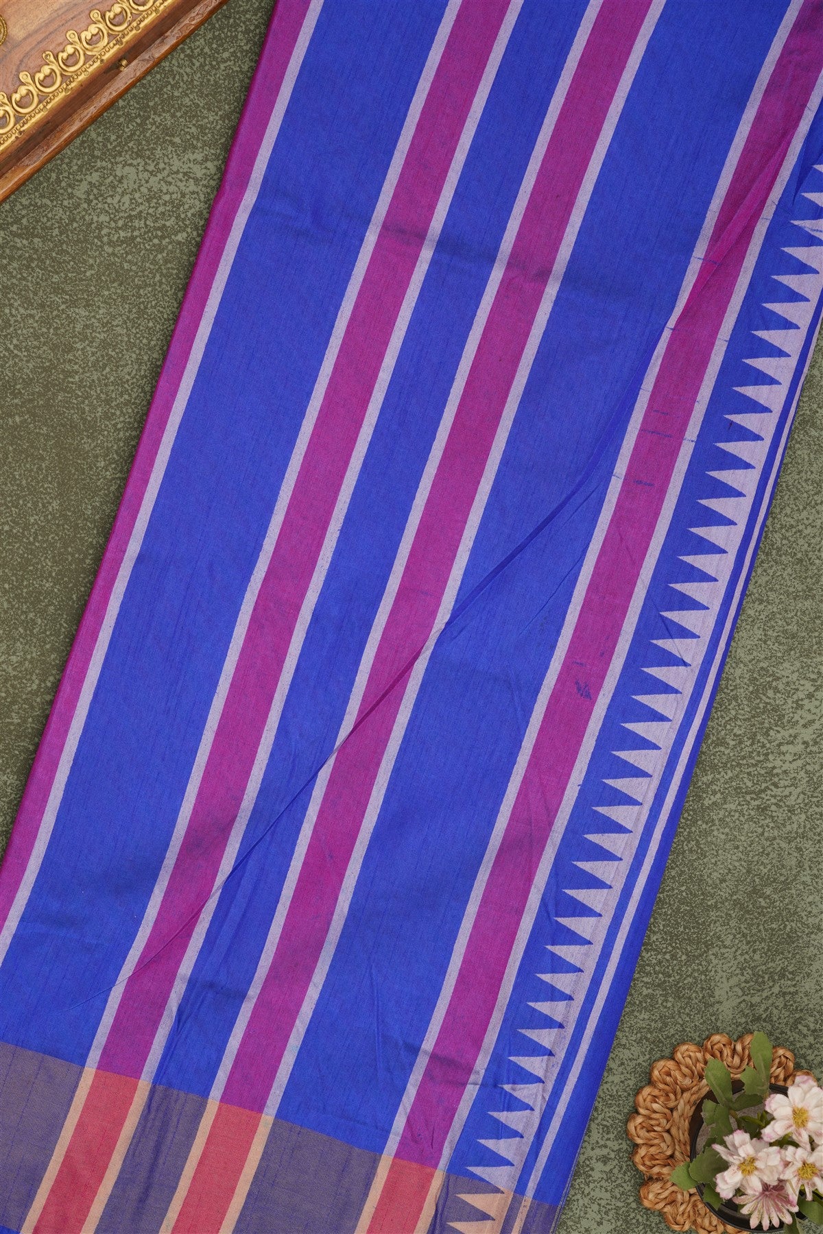 Ikat Silk Mehandi Green Saree