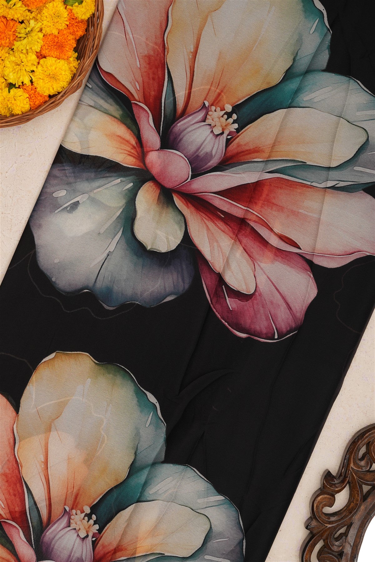 Fancy Chiffon Black Saree