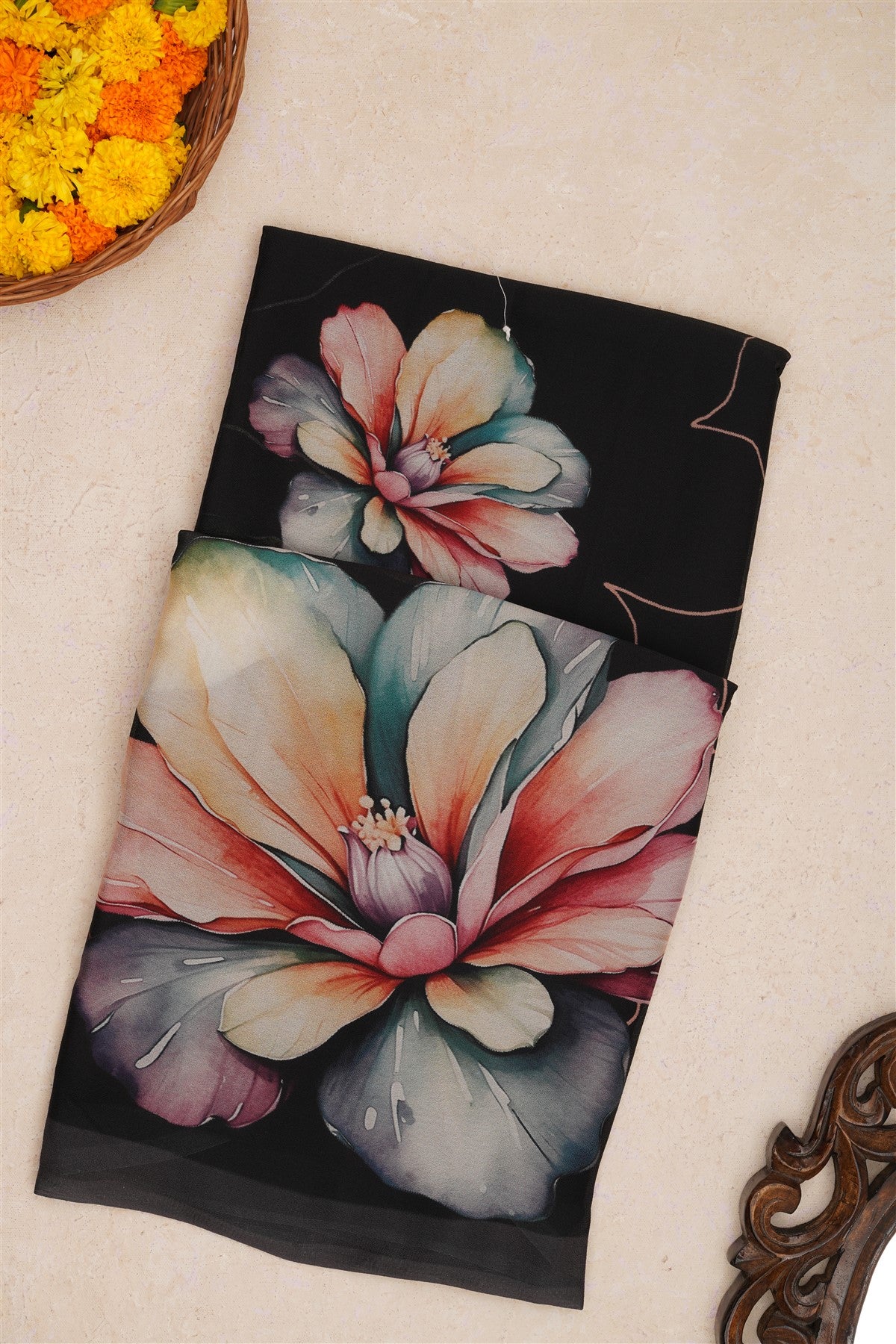Fancy Chiffon Black Saree