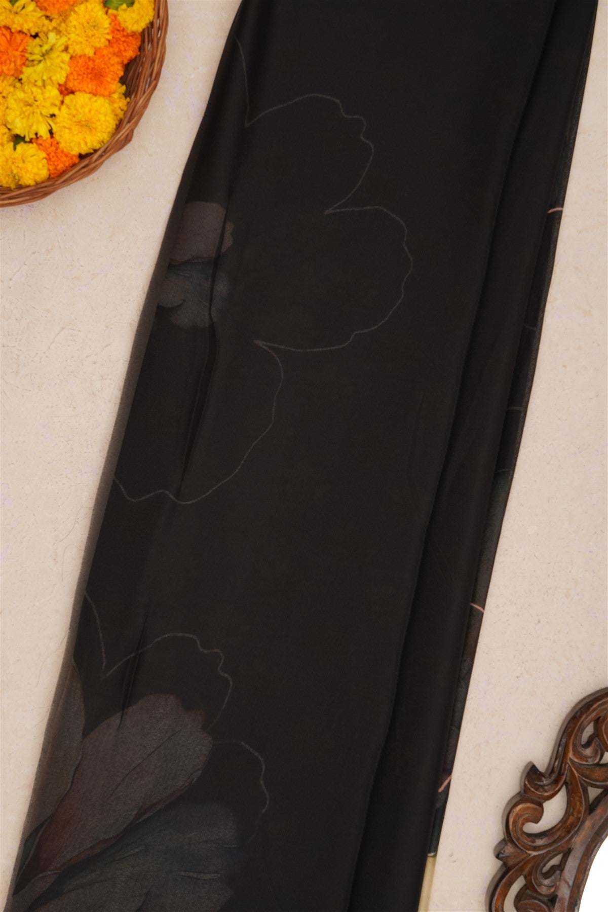 Fancy Chiffon Black Saree