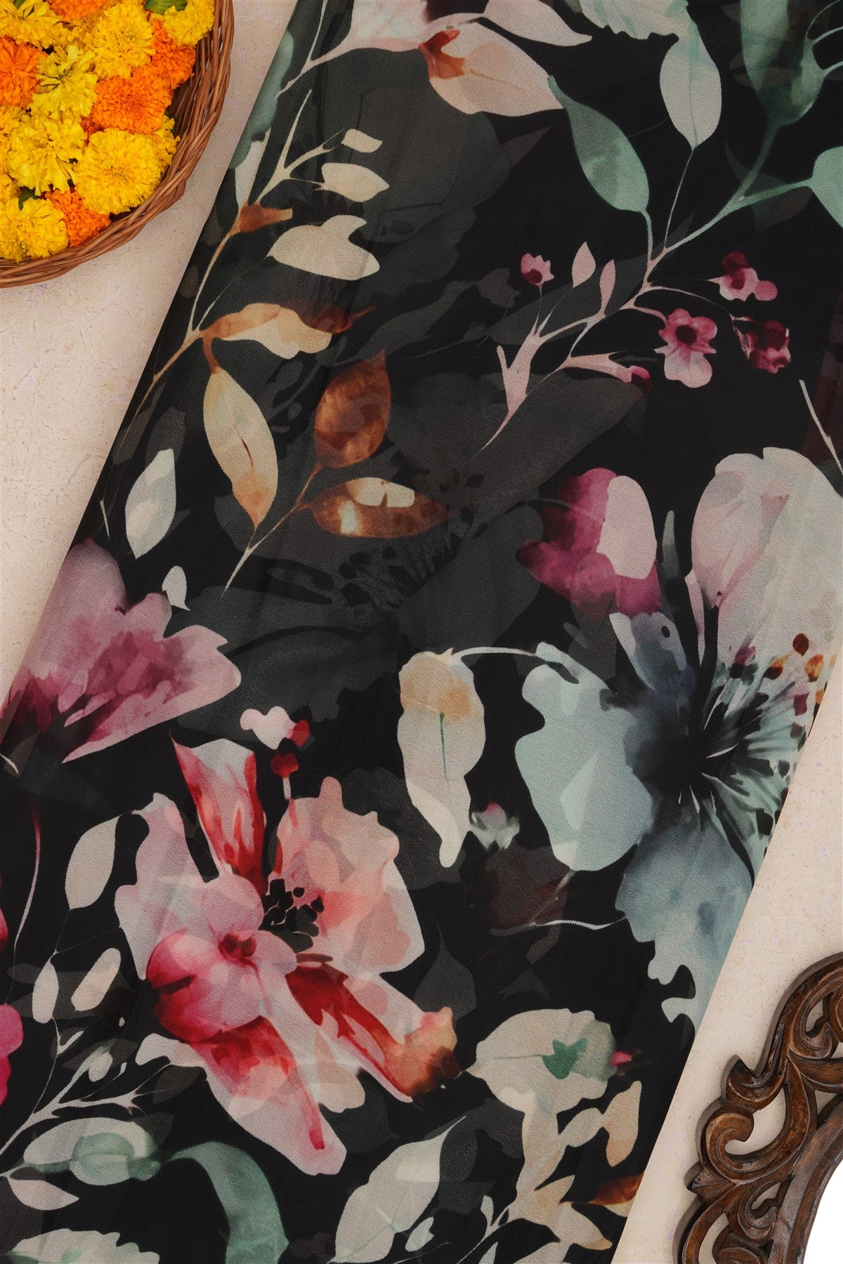 Fancy Chiffon Black Saree