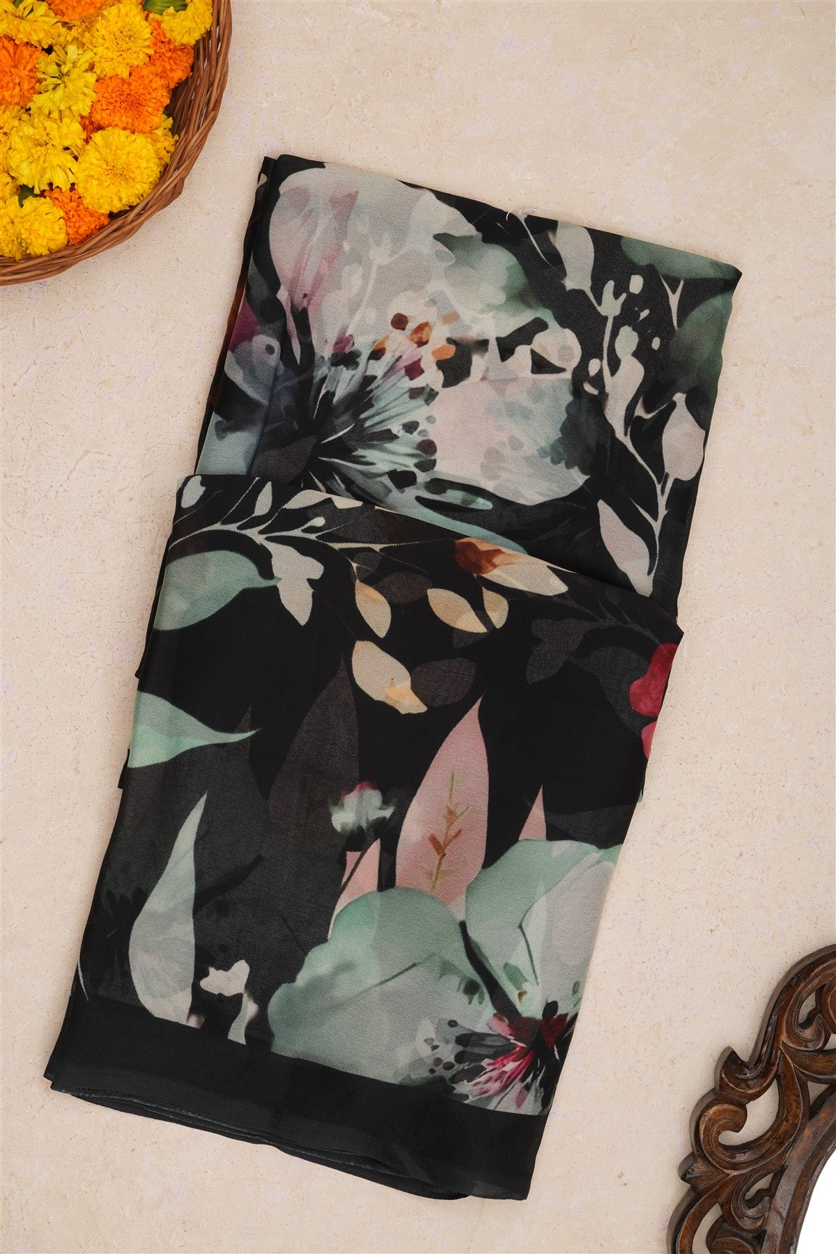 Fancy Chiffon Black Saree