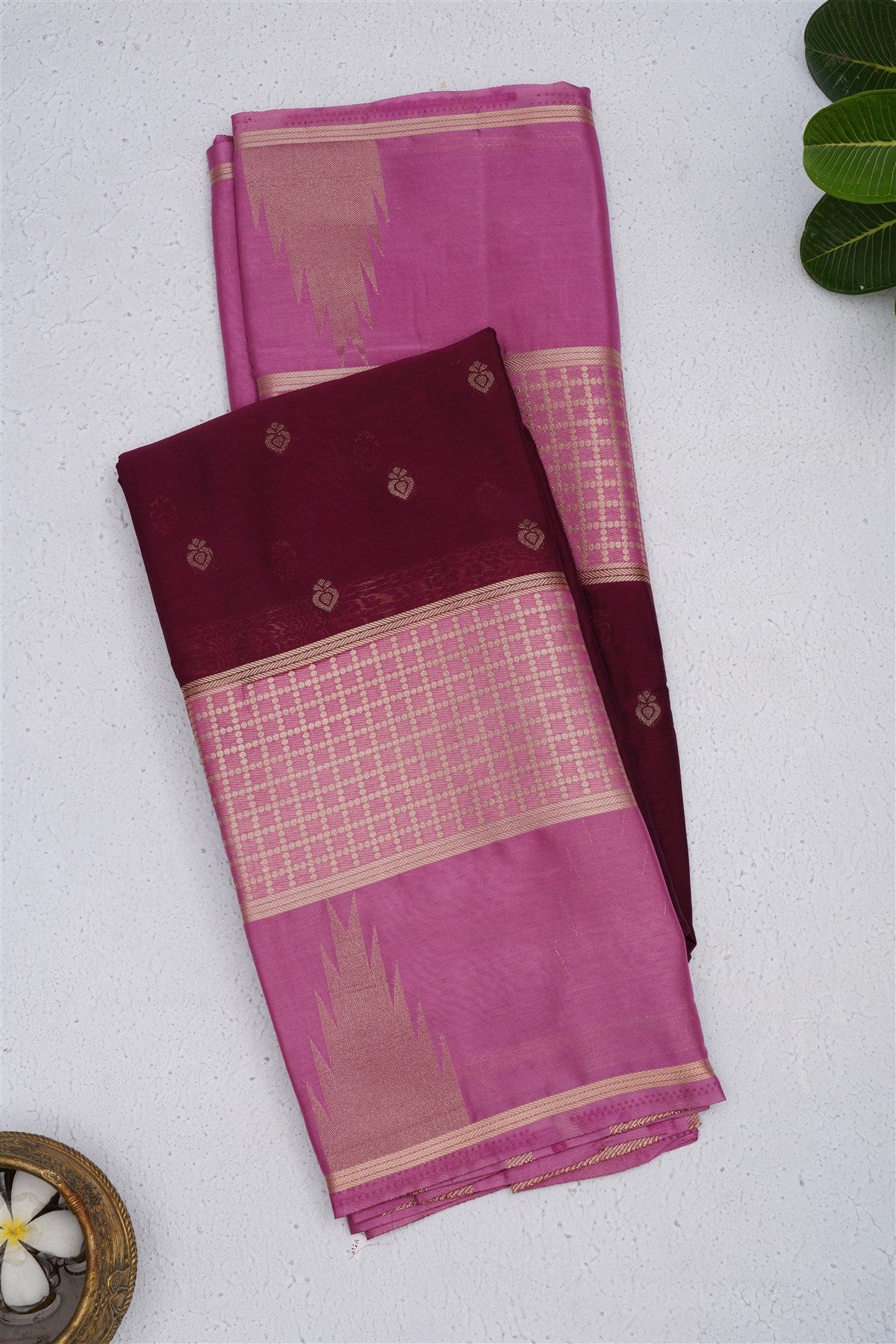 Fancy Crepe Silk Dark Purple Saree