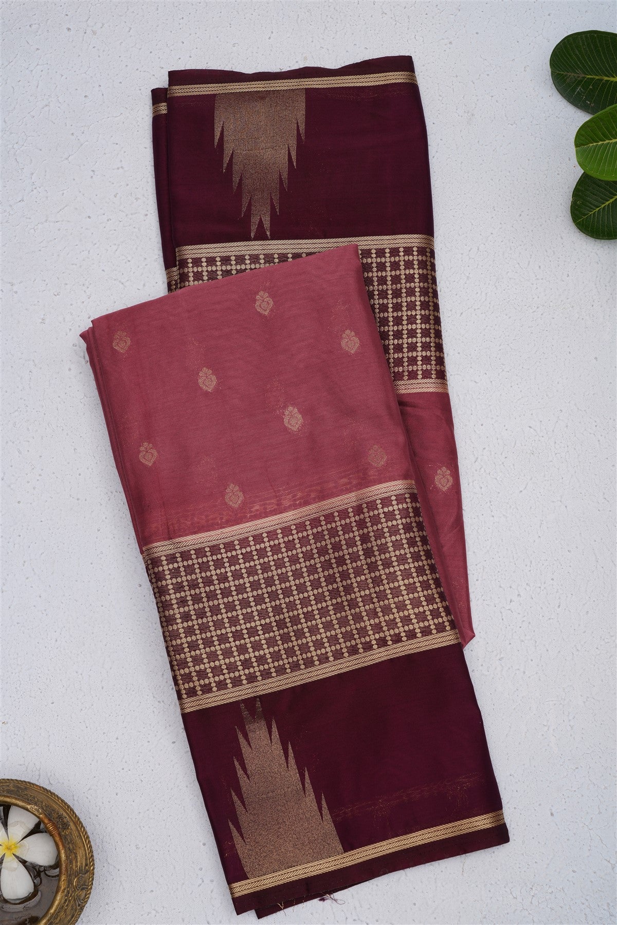 Fancy Crepe Silk Rossy Brown Saree