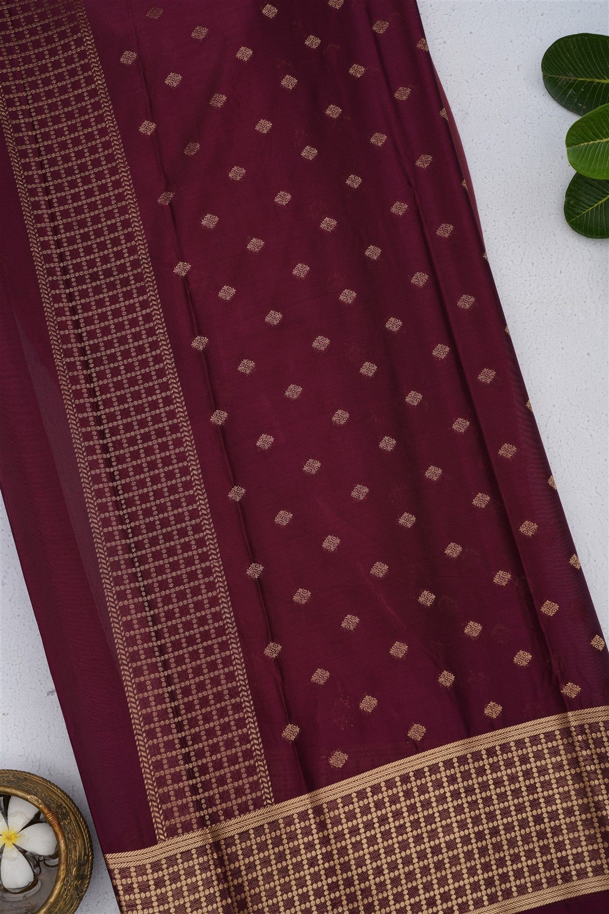 Fancy Crepe Silk Rossy Brown Saree