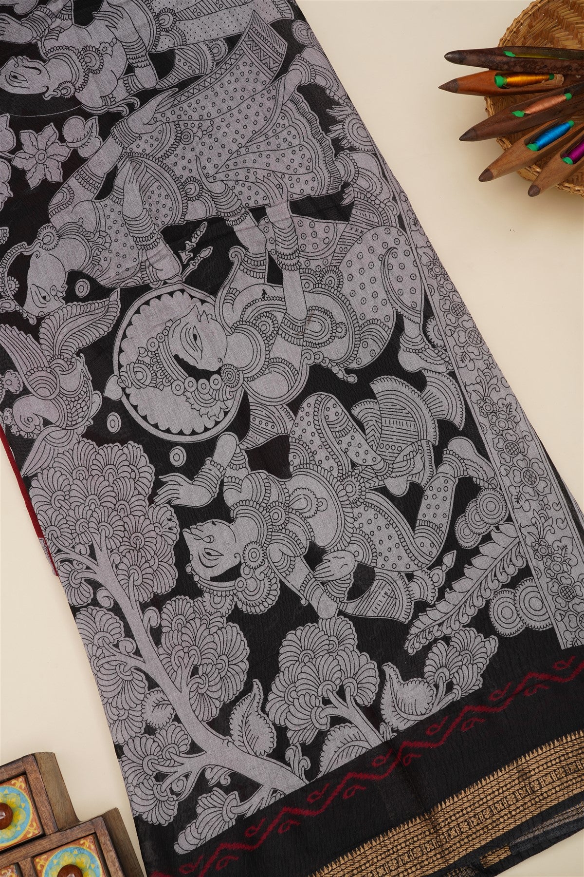 Fancy Crush Chiffon Maroon Saree