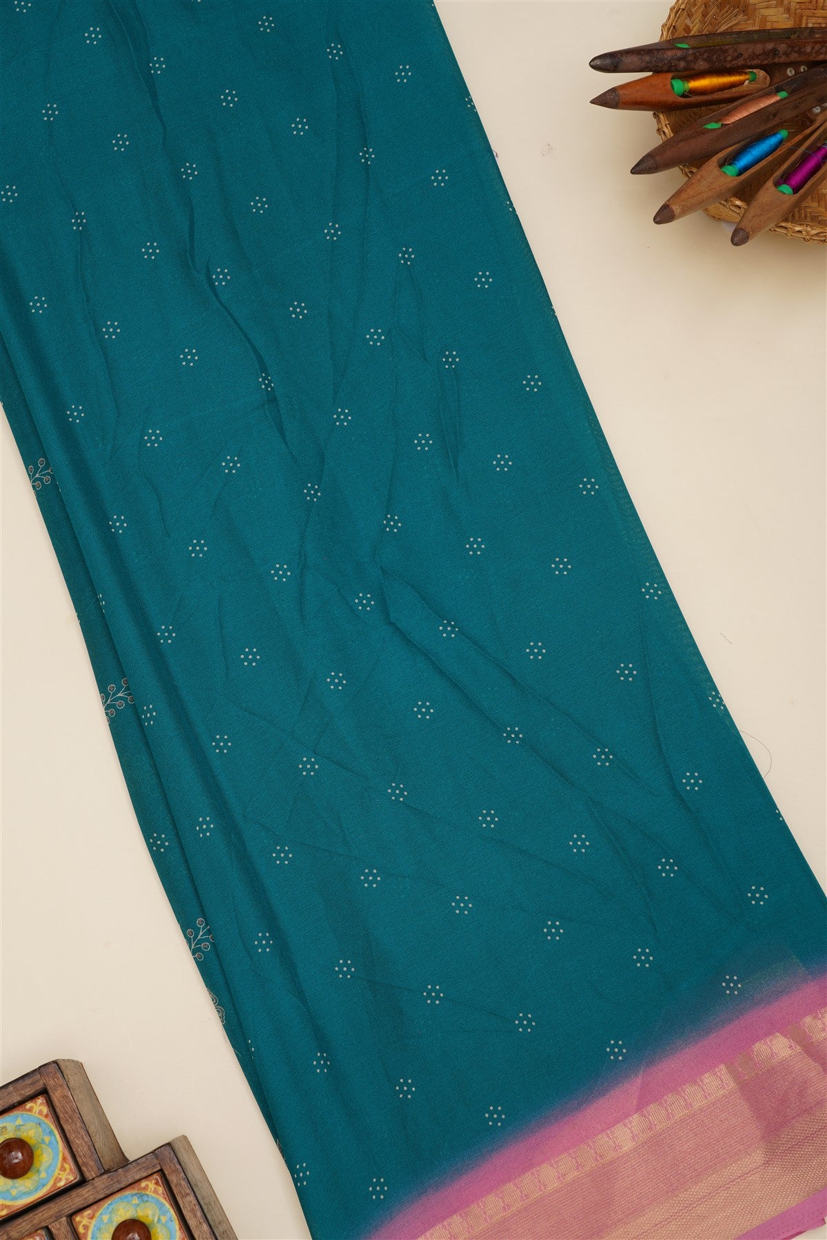 Fancy Georgette Teal  Saree