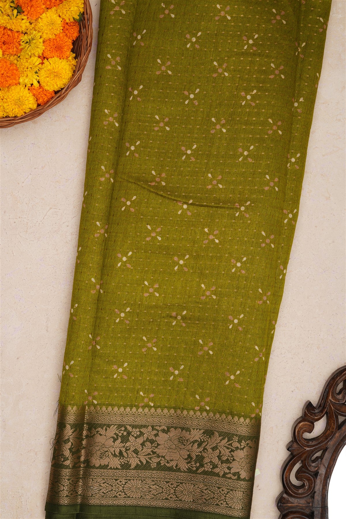 Fancy Crape Green Saree