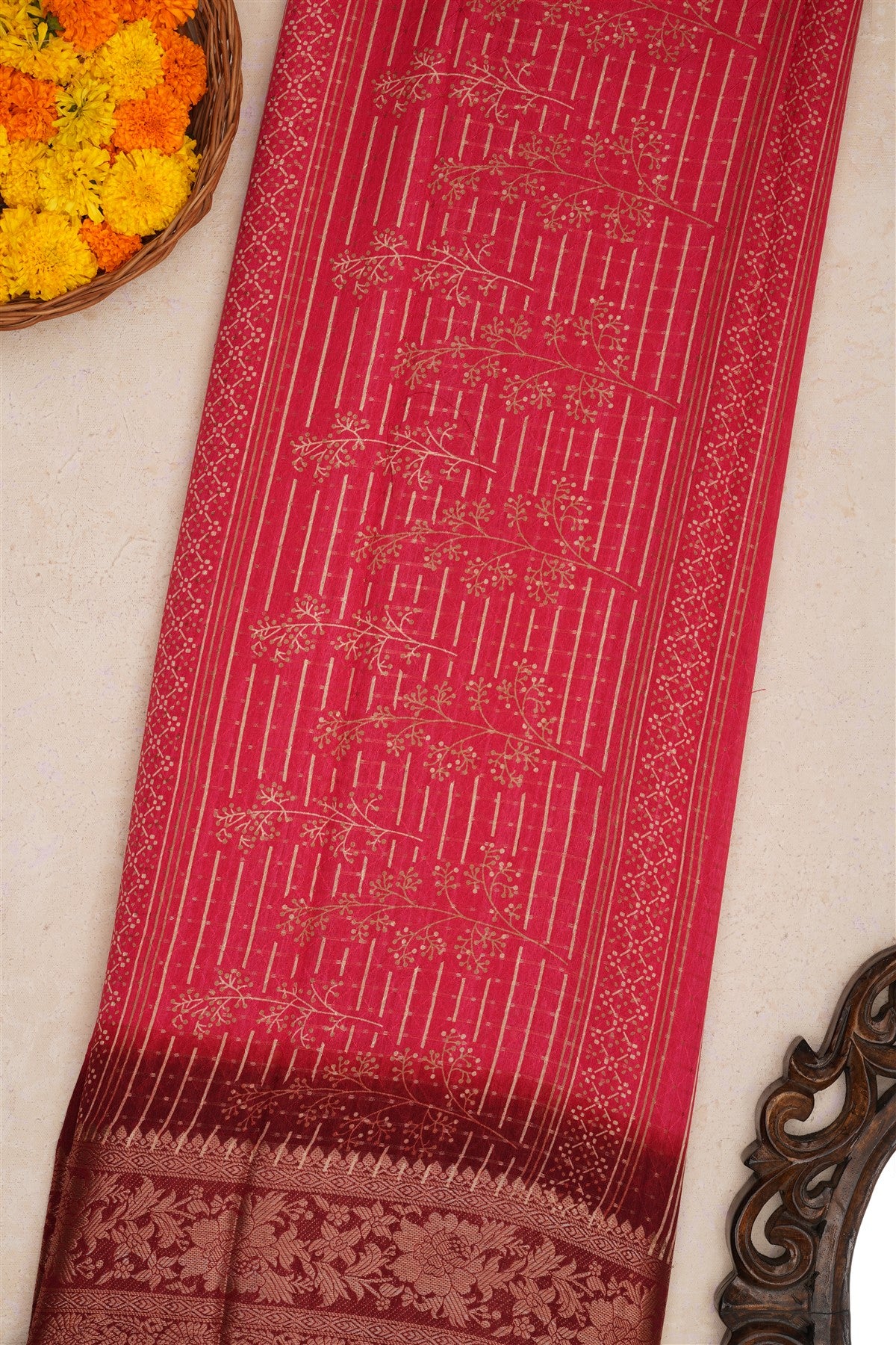 Fancy Crape Pink Saree