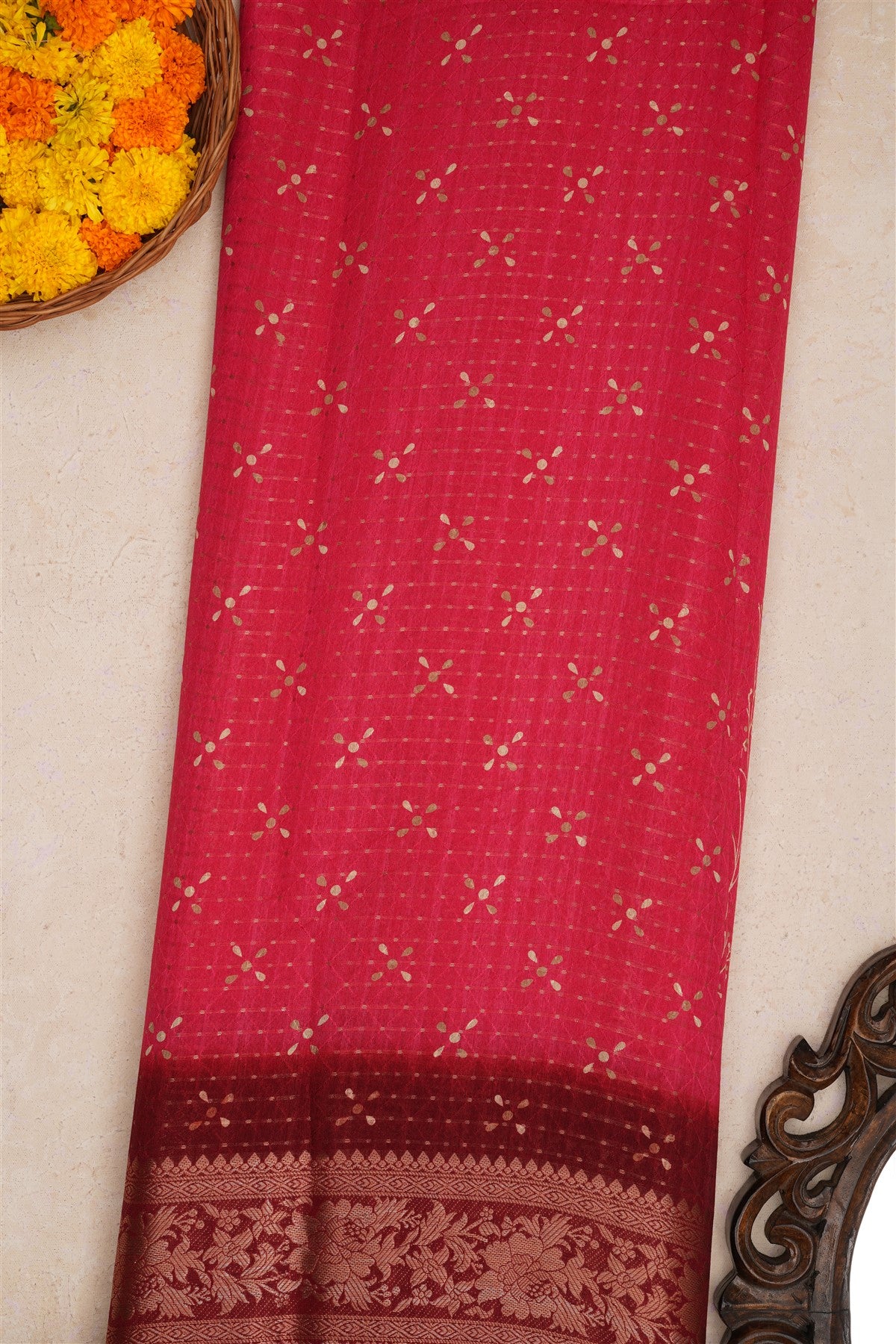 Fancy Crape Pink Saree