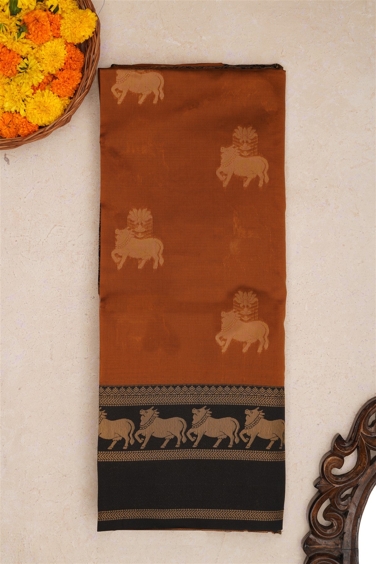 Fancy Silk Brown Saree