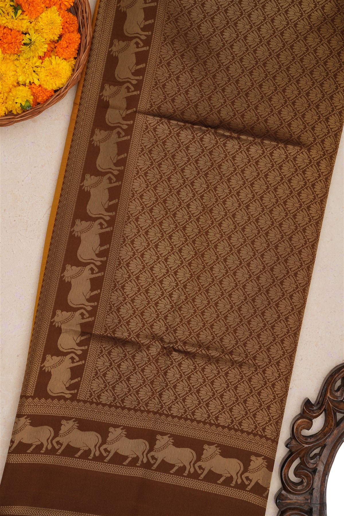 Fancy Silk Dark Mustard Saree