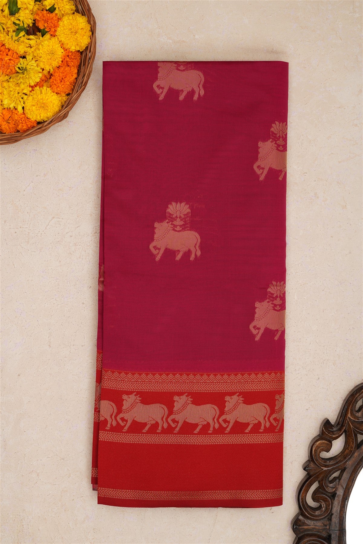 Fancy Silk Dark Pink Saree
