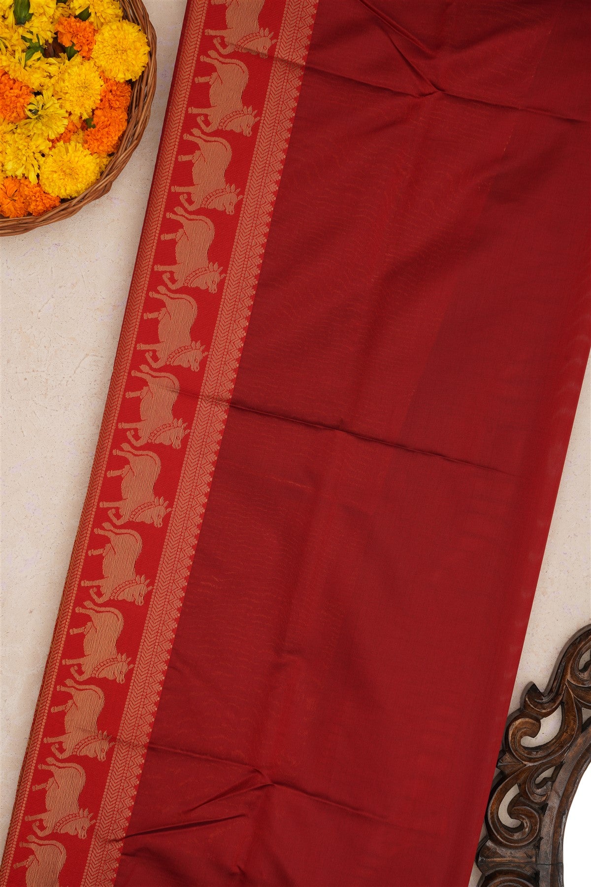 Fancy Silk Dark Pink Saree