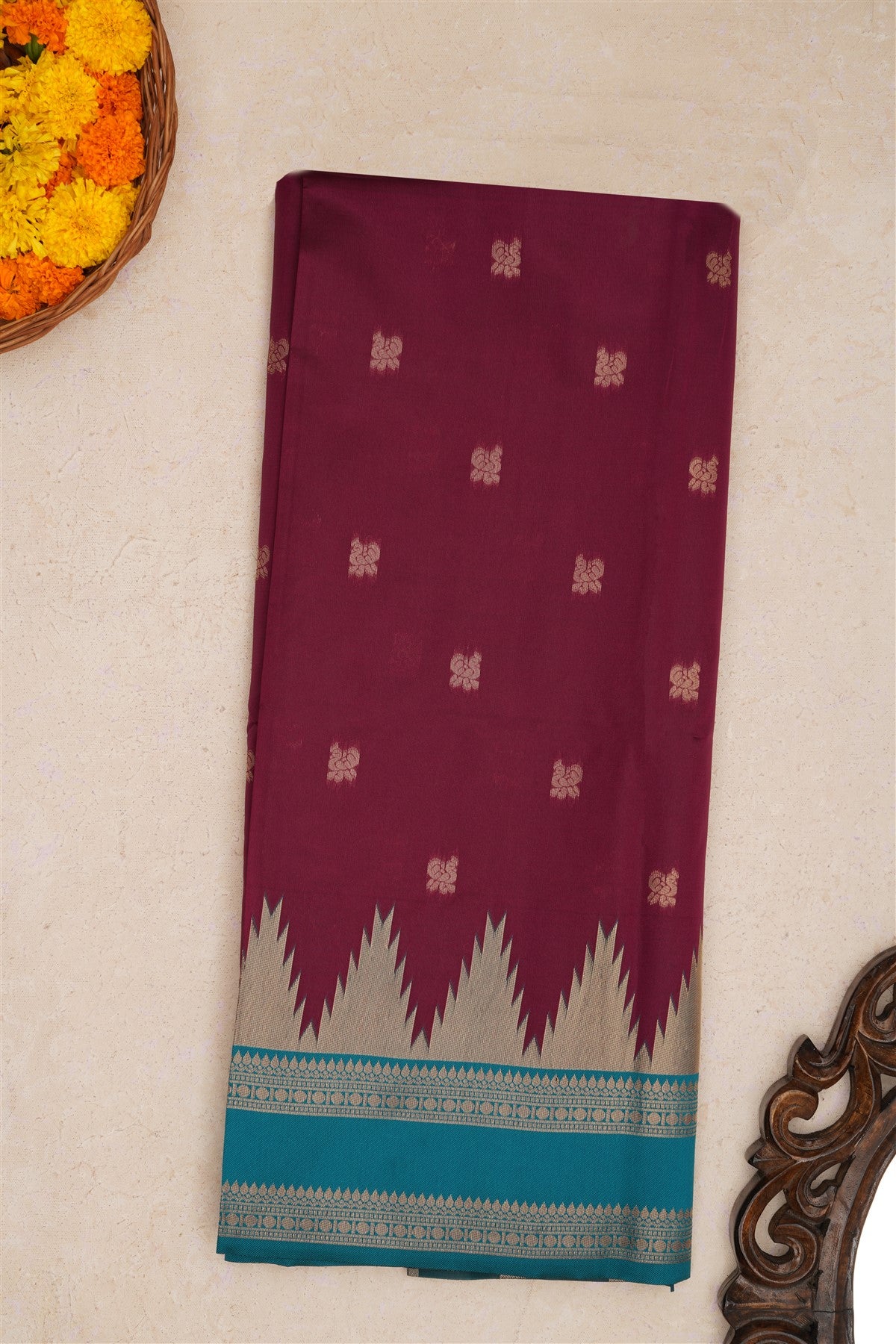 Fancy Silk Dark Purple Saree
