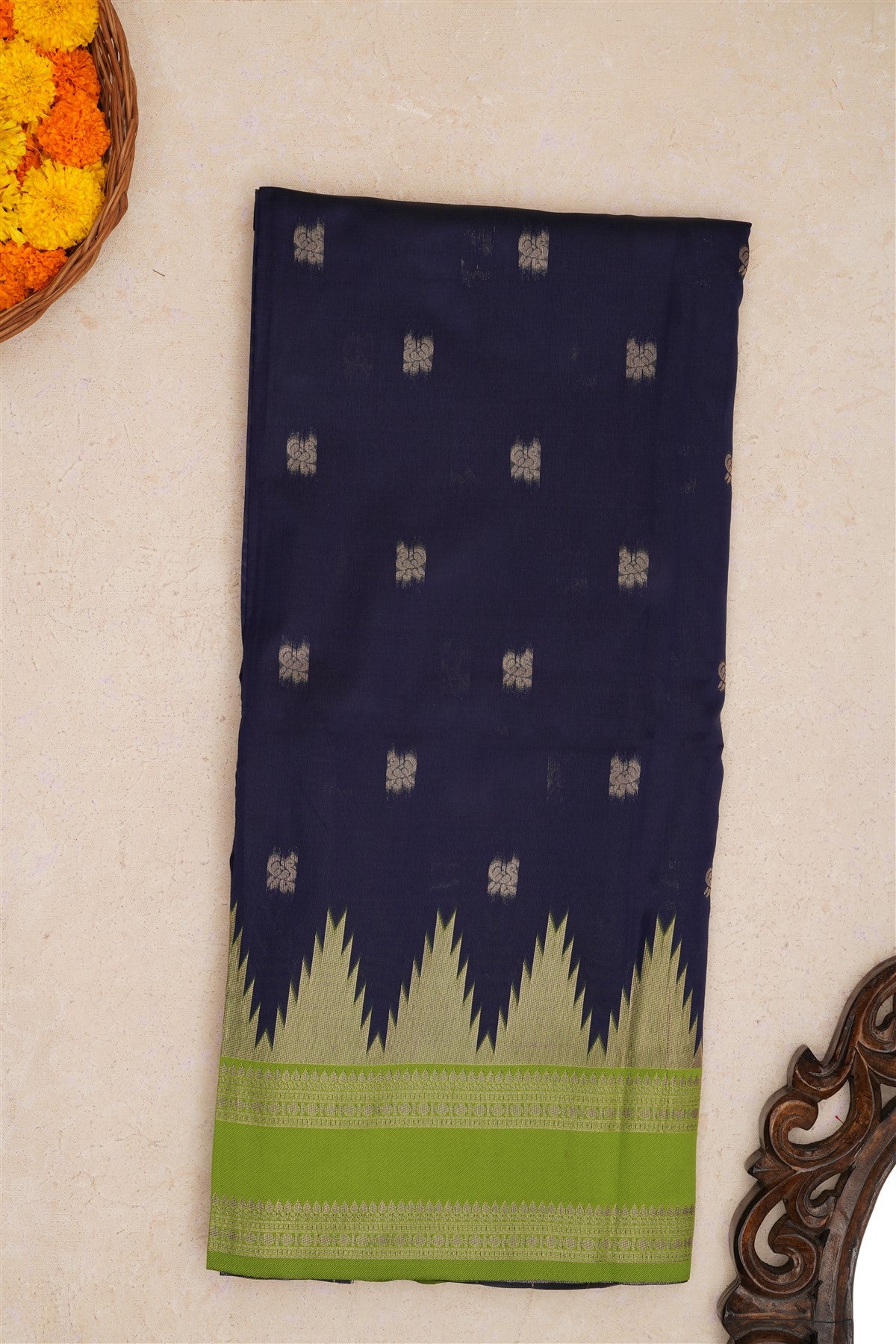 Fancy Silk Navy Blue Saree