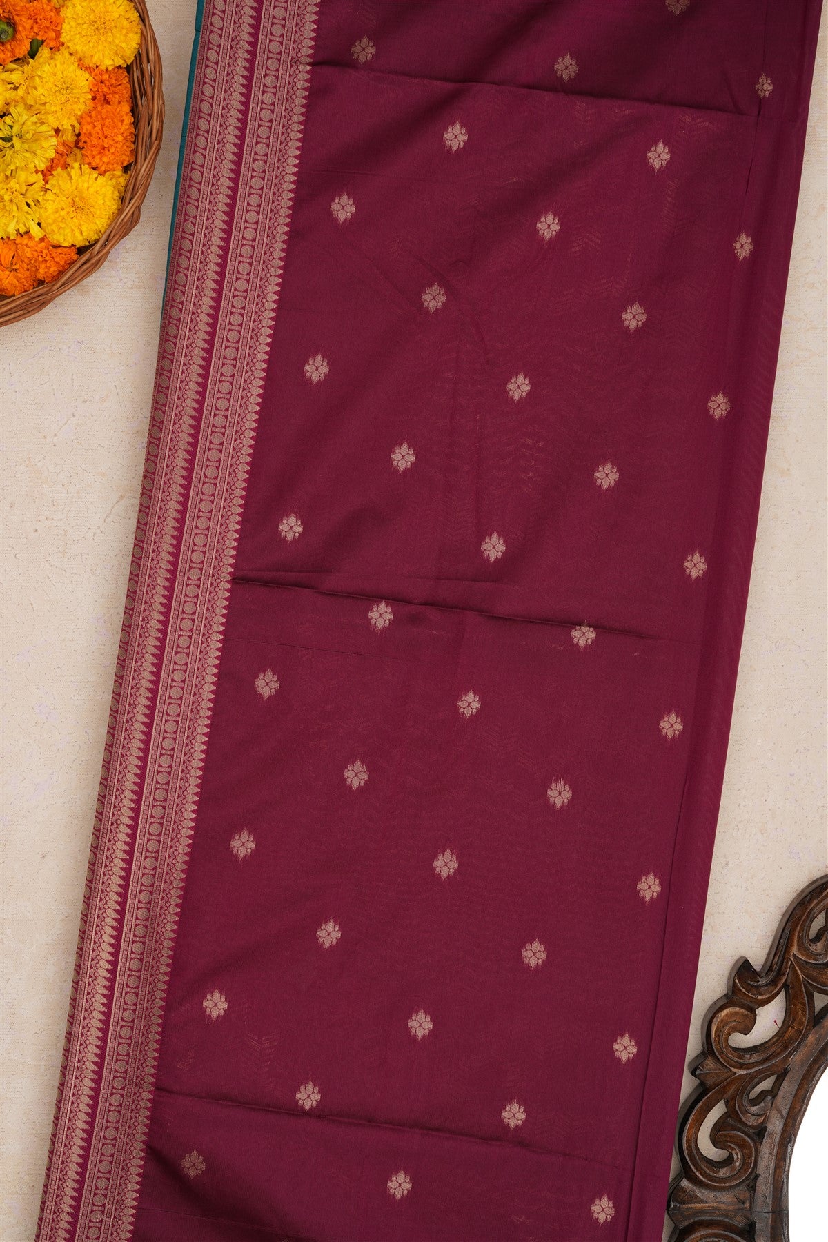 Fancy Silk Teal Saree