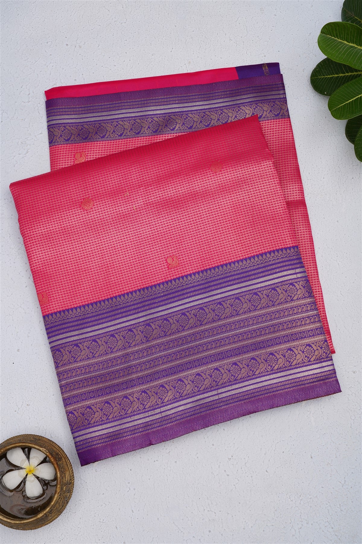 Banarasi Silk Blend Dark Pink Saree
