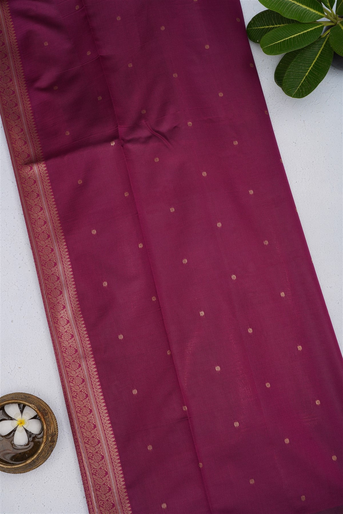Banarasi Silk Blend Lime Green Saree