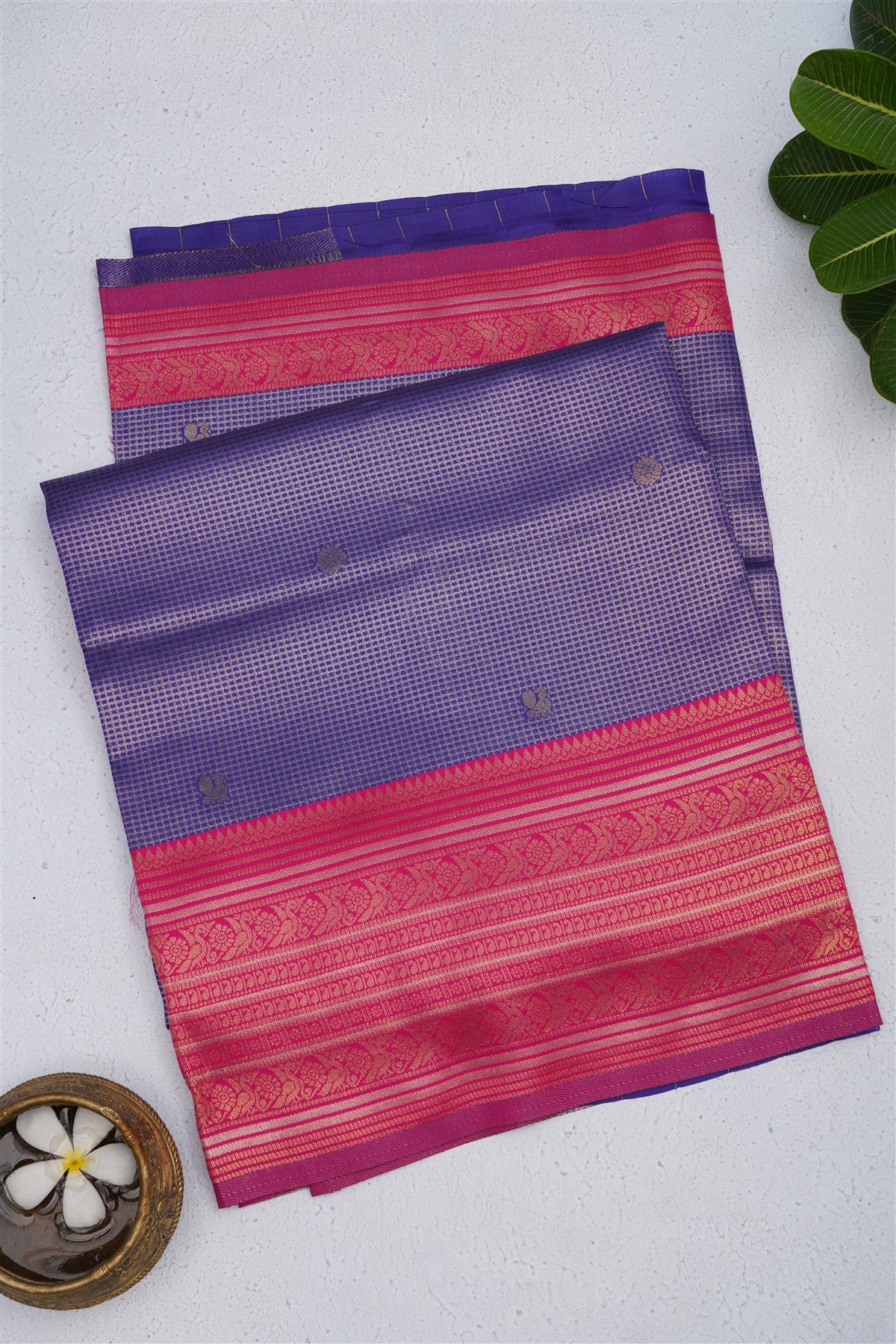Banarasi Silk Blend Royal Blue Saree