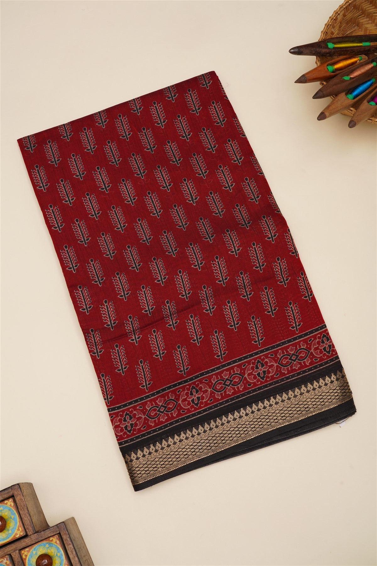 Fancy Silk Maroon Saree