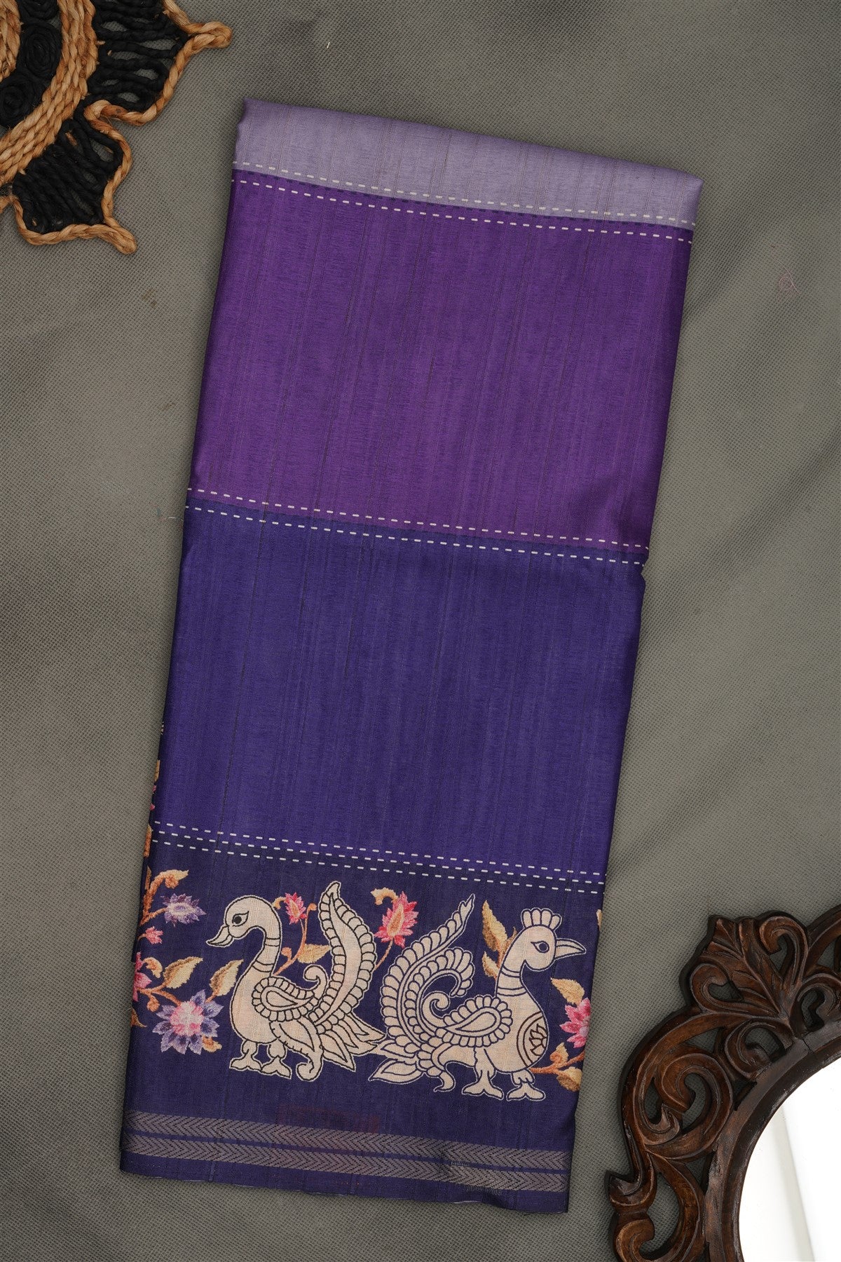 Fancy Tussar Silk Multi  Saree