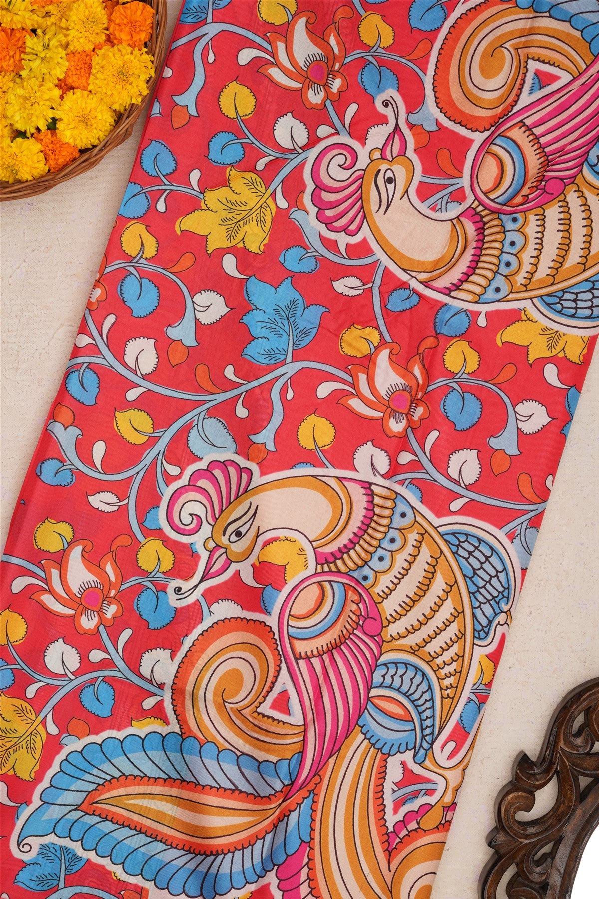 Fancy Silk Coral Saree