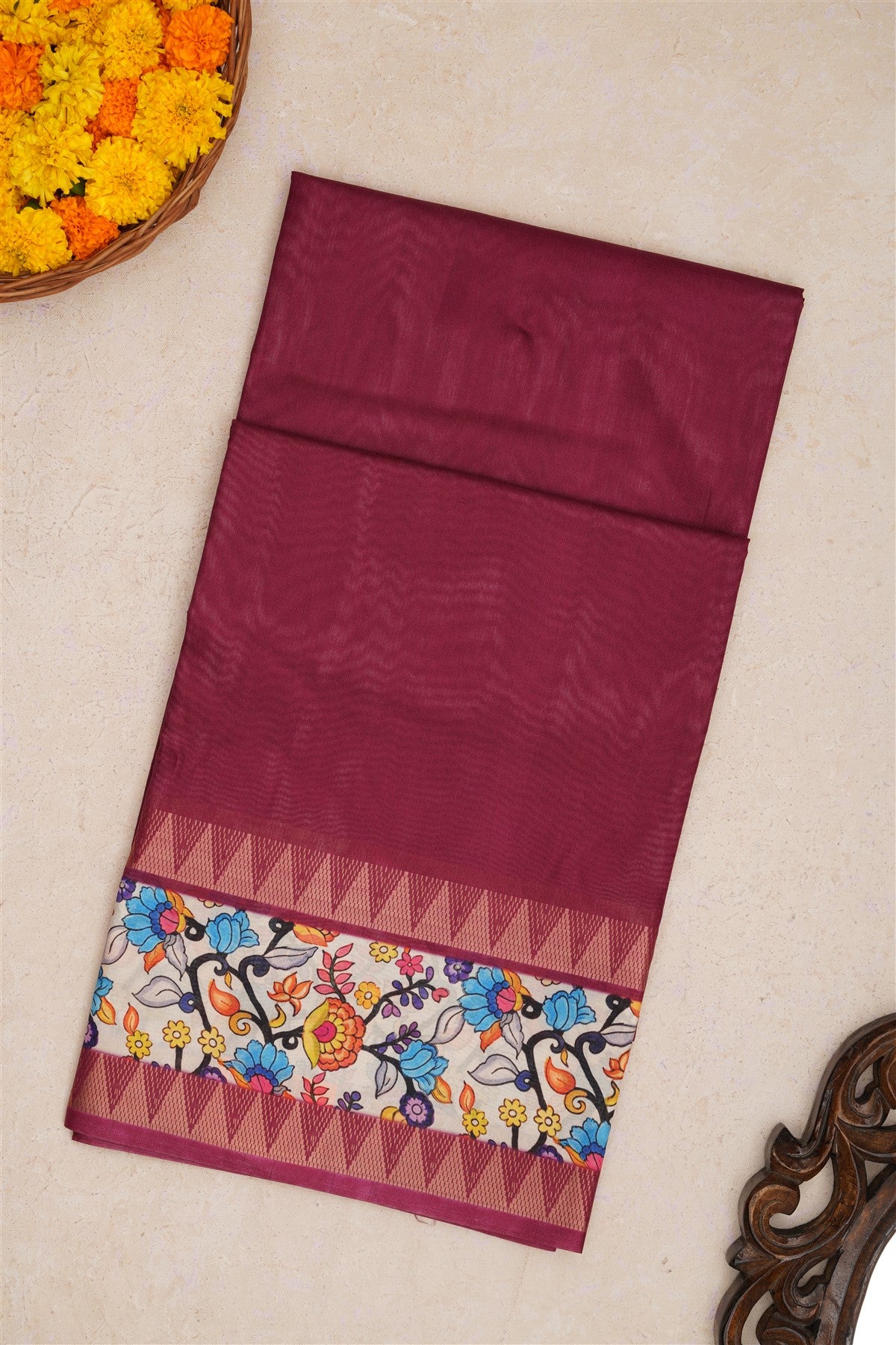 Fancy Silk Dark Purple Saree